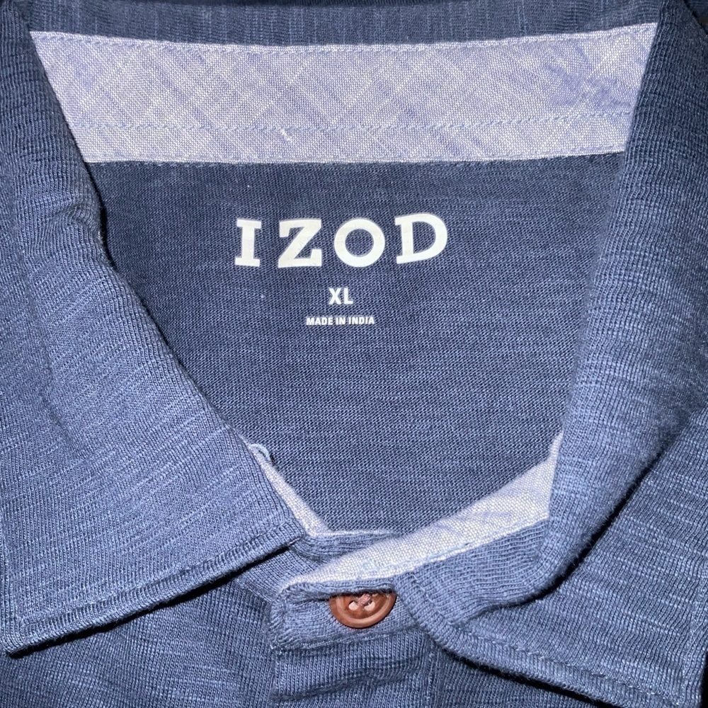 Men’s used Izod golf polo navy blue shirt size XL Pre own items are as is any - Picture 2 of 3